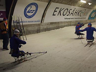 [写真]練習するロシア選手たち