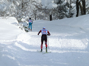 [写真]競技中の新田佳浩選手