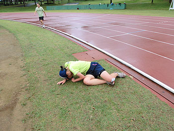 [写真]走りきったあとの阿部友里香選手