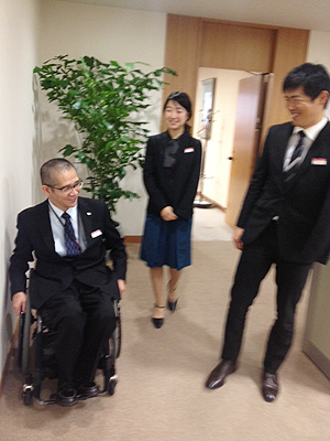 [写真]長田弘幸コーチと新田佳浩、太田渉子選手