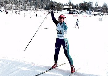 [写真]ガッツポーズがでた阿部友里香選手