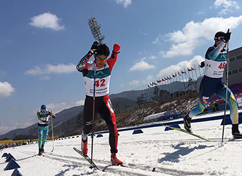 [写真]スプリントレース・クラシカルでの新田選手