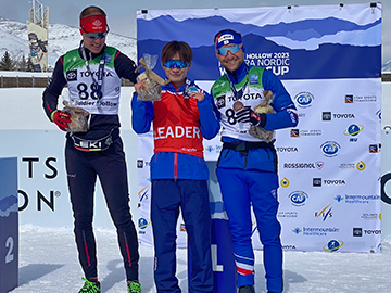 [写真] 5kmフリーの表彰式　川除大輝優勝！