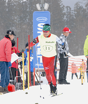 [写真]スタートダッシュする新田佳浩選手