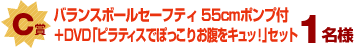 C賞 バランスボールセーフティ 55cmポンプ付＋DVD「ピラティスでぽっこりお腹をキュッ！」セット 1名様