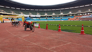 [写真]ソウル国際車いすマラソンが行われた競技場