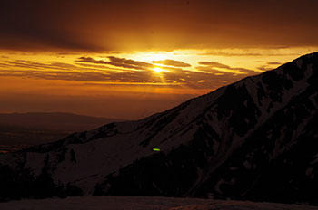 [写真]立山の夕日