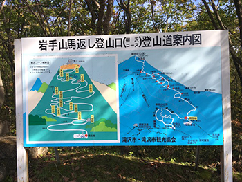 [写真]岩手山馬返し登山口　登山道案内図