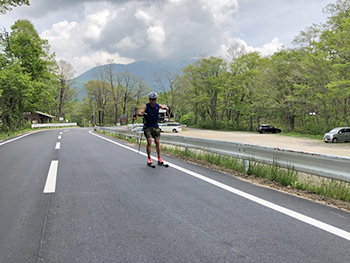 [写真]新田選手のトレーニング