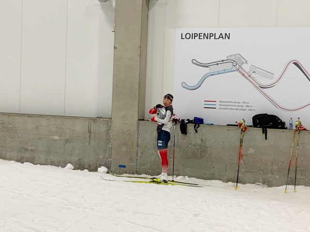 [写真]阿部選手トレーニング中のブレイク・給水タイム