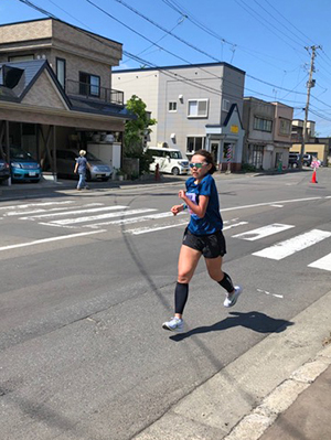 [写真]阿部選手のラストスパート