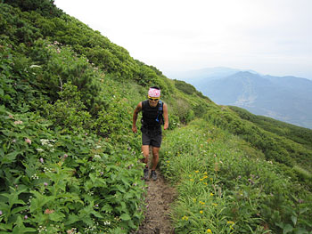 [写真]登山途中の新田佳浩