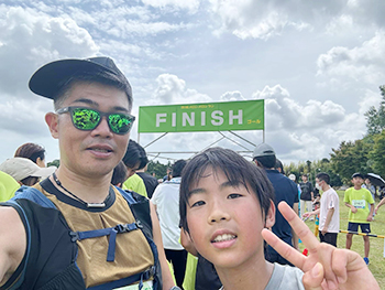 [写真]次男と親子ペアでメロンメロンラン5kmに参加