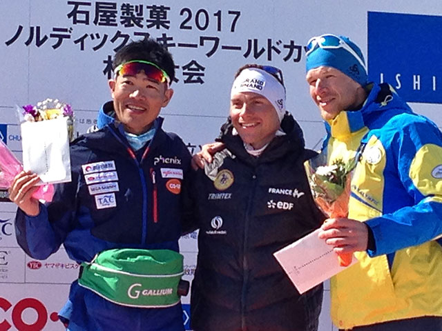 [写真]「日本開催なのだから表彰台は必須」と予告していた新田選手、見事に2位に